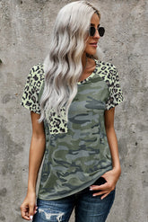 Leopard Pocket Camo T-Shirt Ins Street